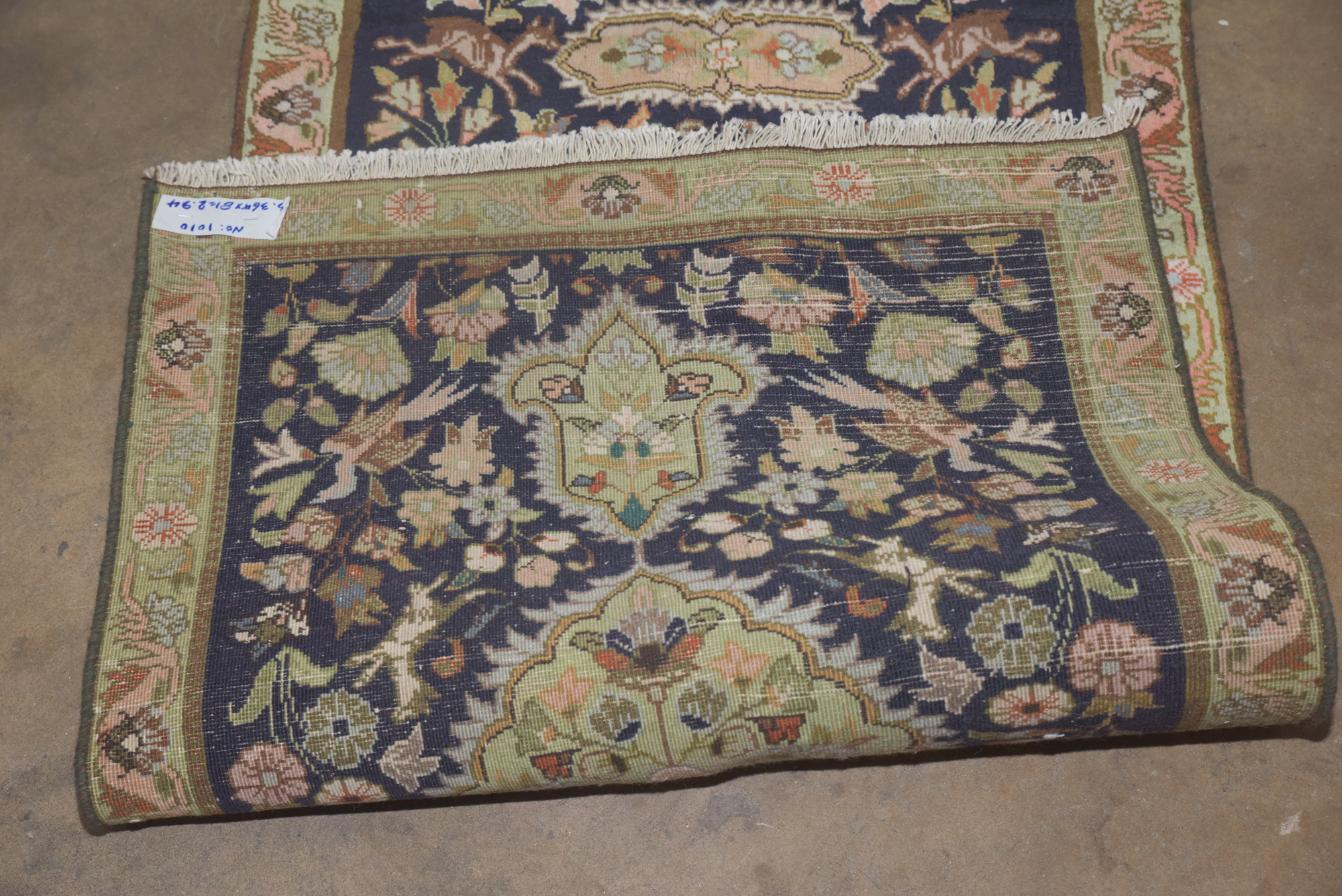 Hand-Knotted Persian Isfahan "Garden" Wool Carpet Runner