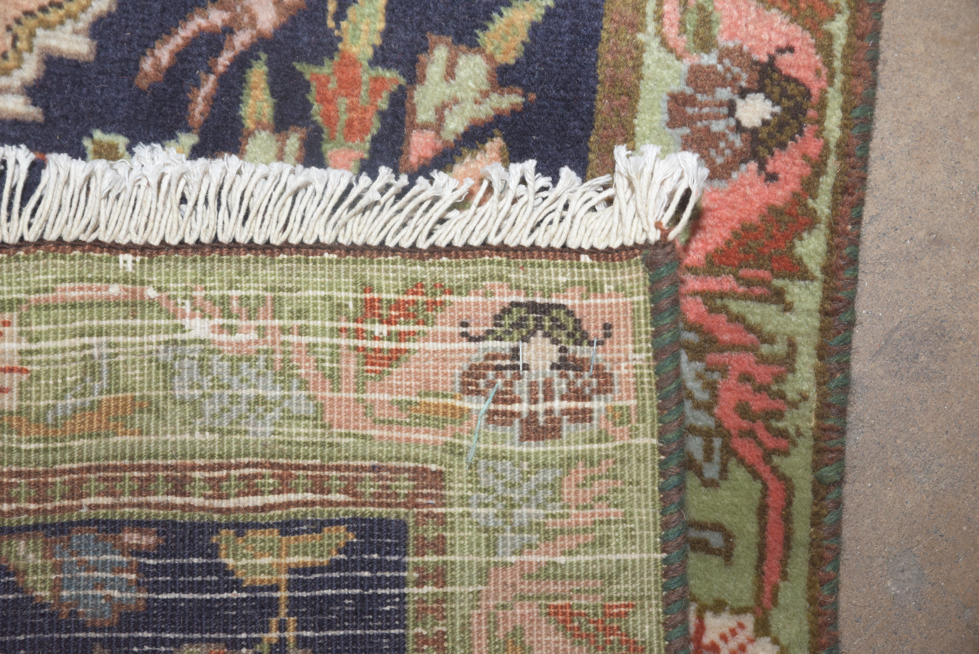 Hand-Knotted Persian Isfahan "Garden" Wool Carpet Runner