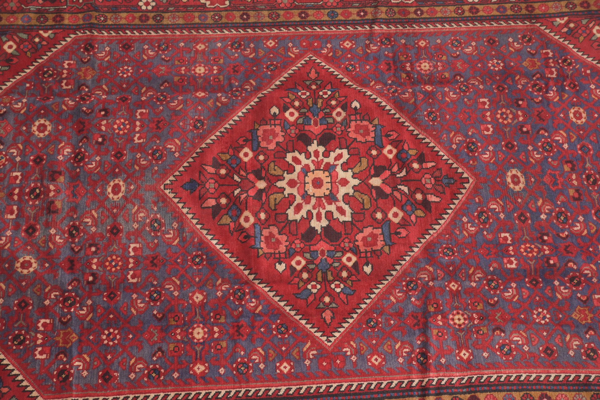 Hand-Knotted Persian Hamadan Wool Area Rug