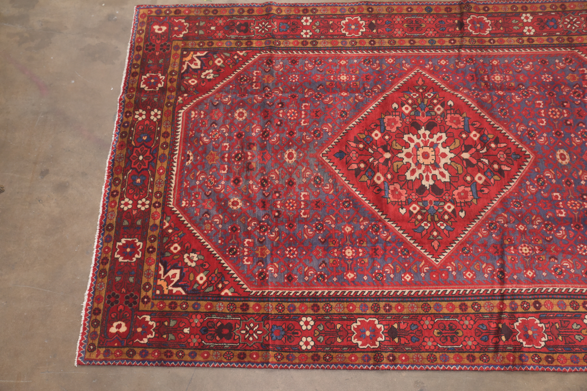 Hand-Knotted Persian Hamadan Wool Area Rug