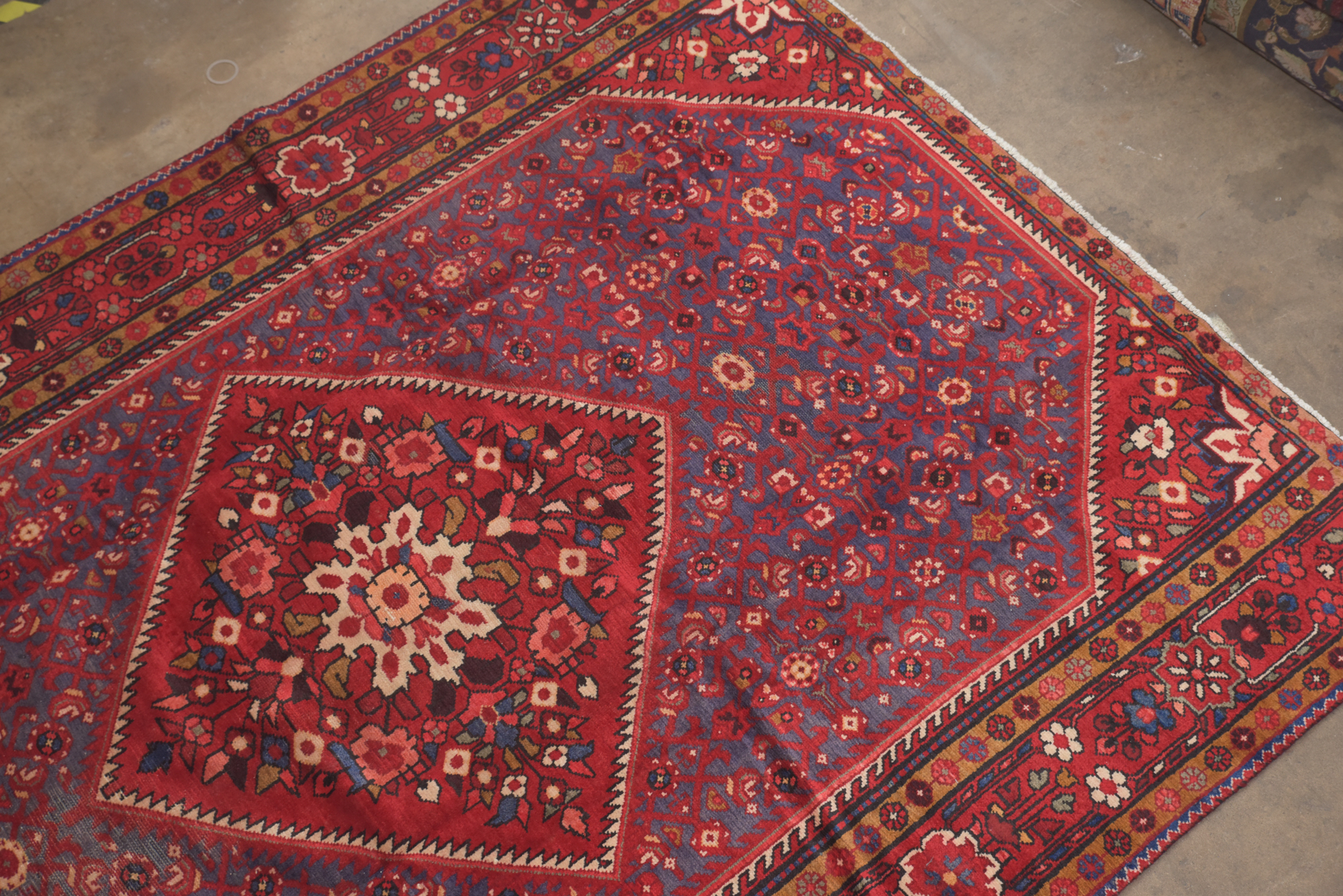 Hand-Knotted Persian Hamadan Wool Area Rug