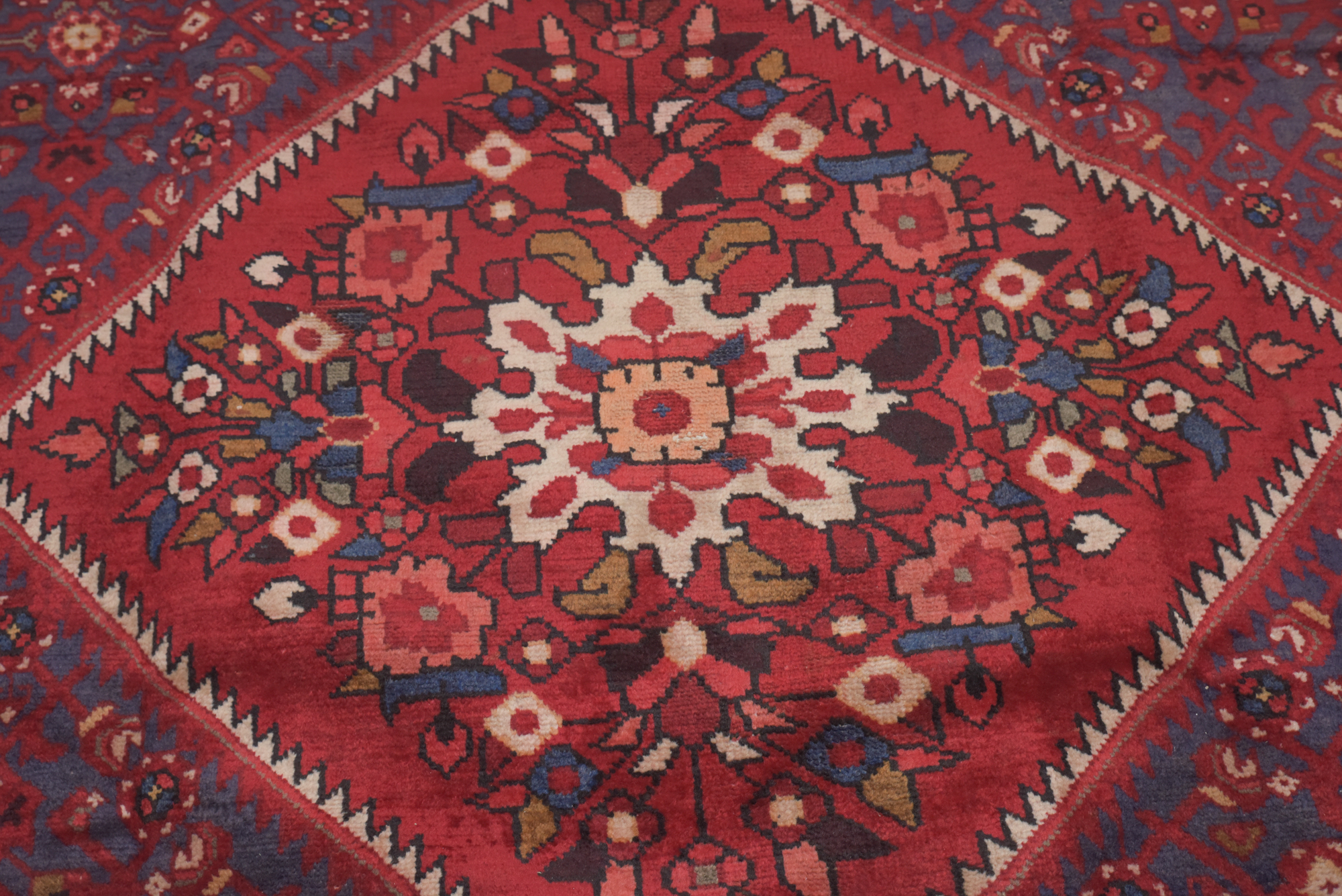 Hand-Knotted Persian Hamadan Wool Area Rug