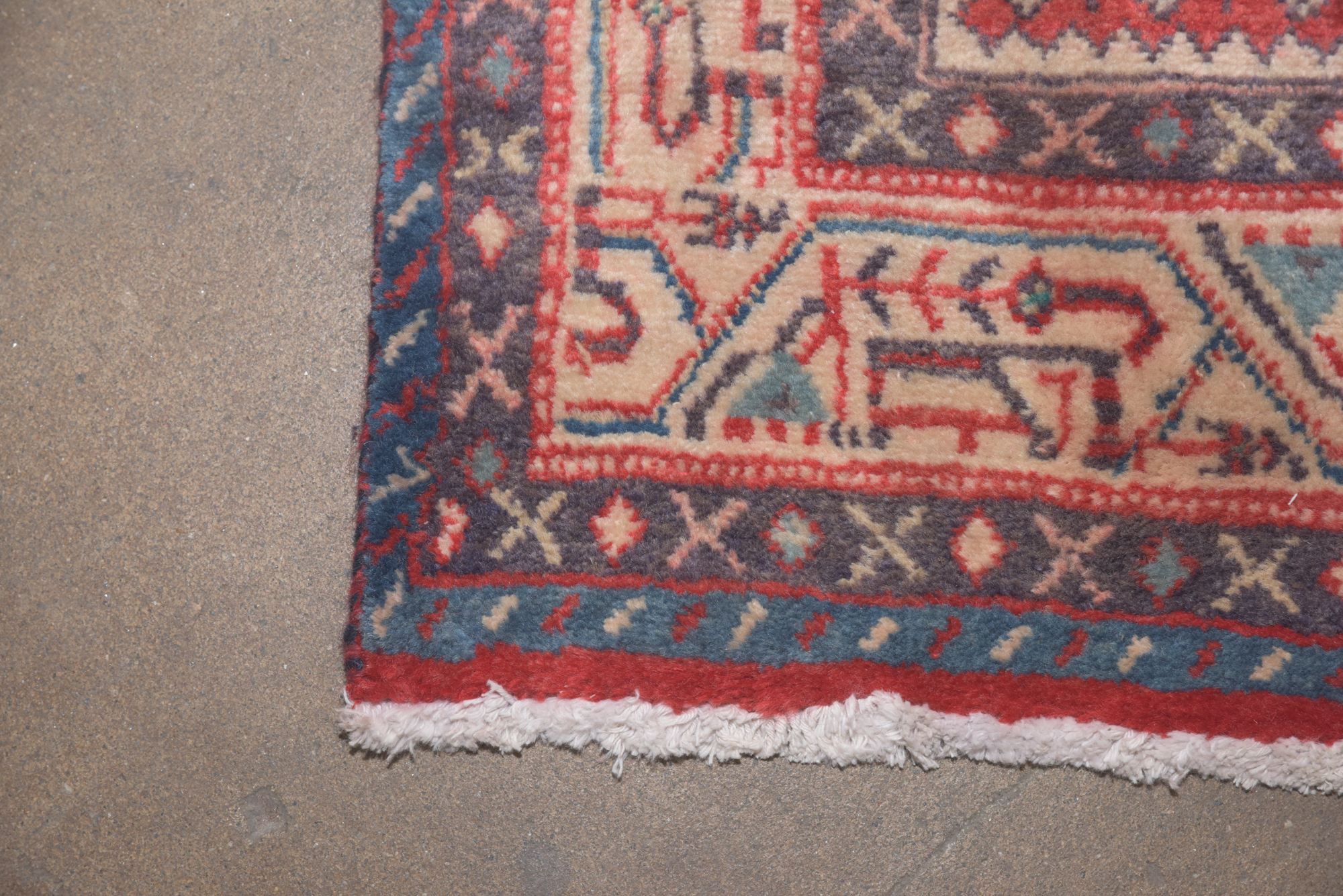 Hand-Knotted Persian Hamadan Mir-a-Boteh Wool Carpet Runner