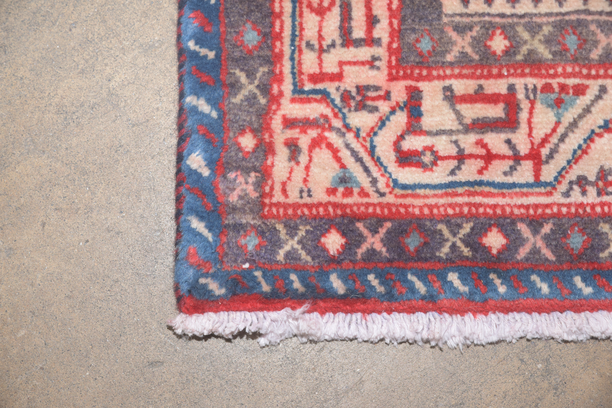 Hand-Knotted Persian Hamadan Mir-a-Boteh Wool Carpet Runner