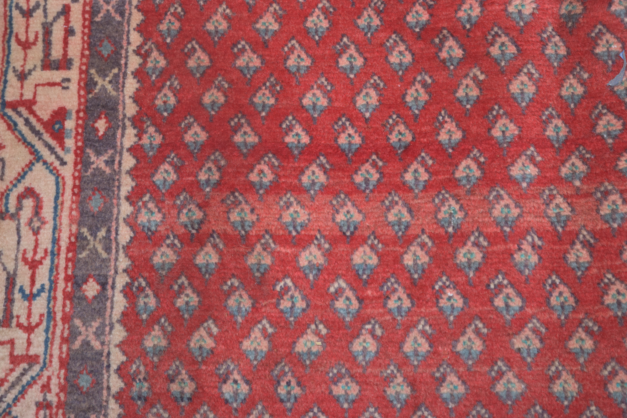 Hand-Knotted Persian Hamadan Mir-a-Boteh Wool Carpet Runner