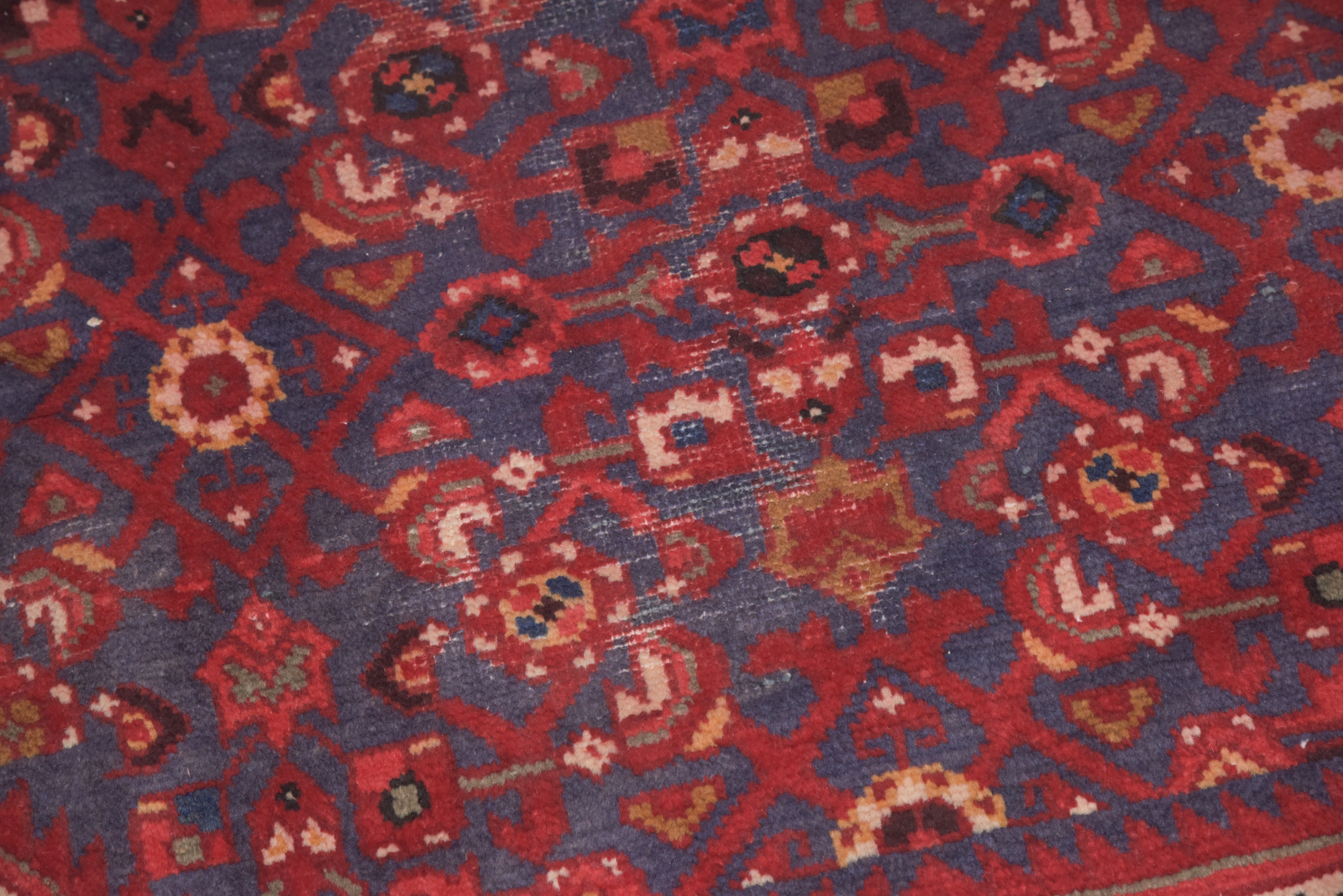 Hand-Knotted Persian Hamadan Wool Area Rug