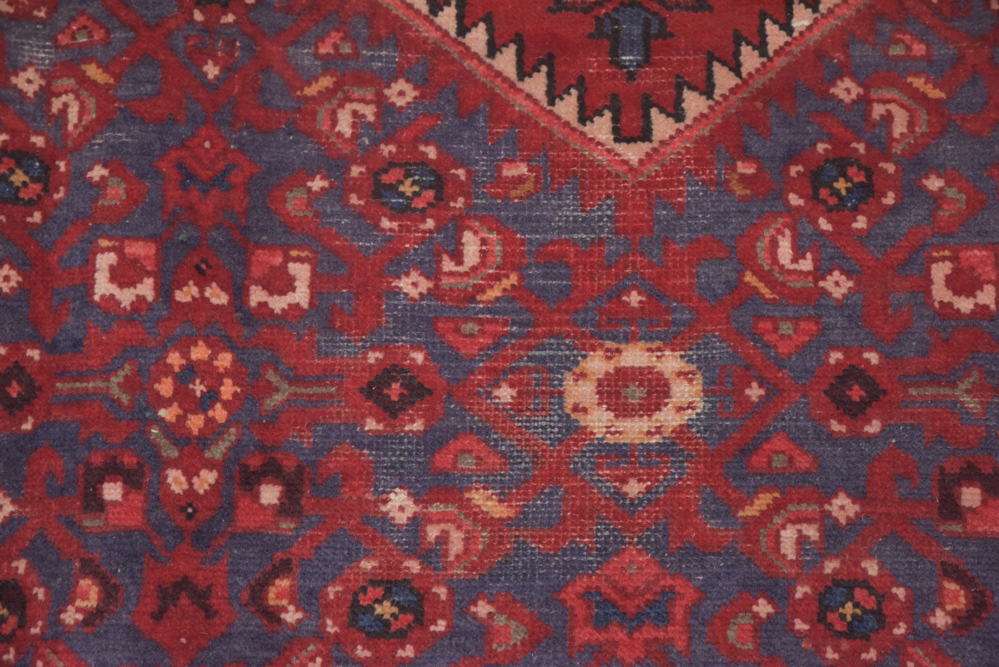 Hand-Knotted Persian Hamadan Wool Area Rug