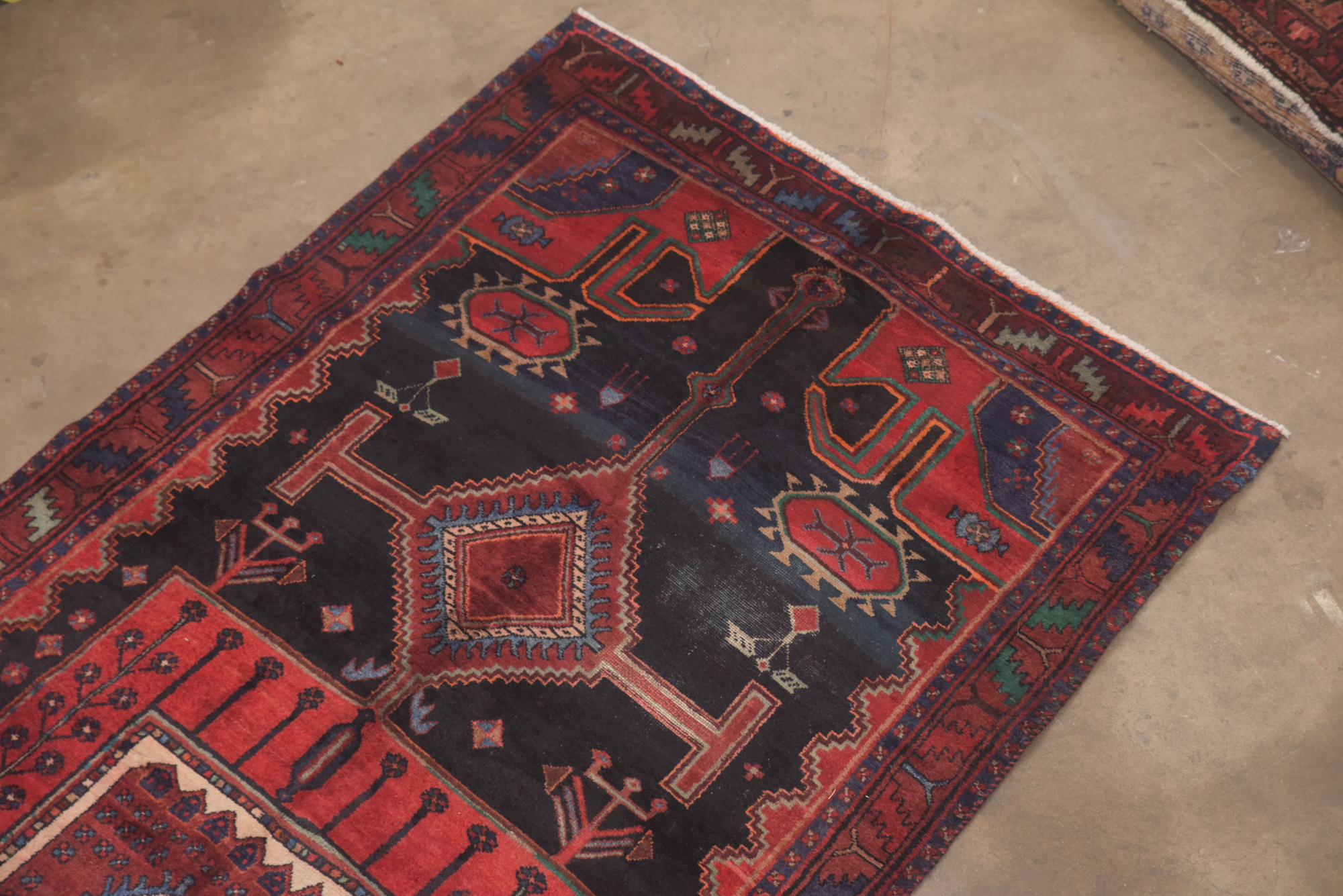 Hand-Knotted Persian Hamadan Wool Long Rug