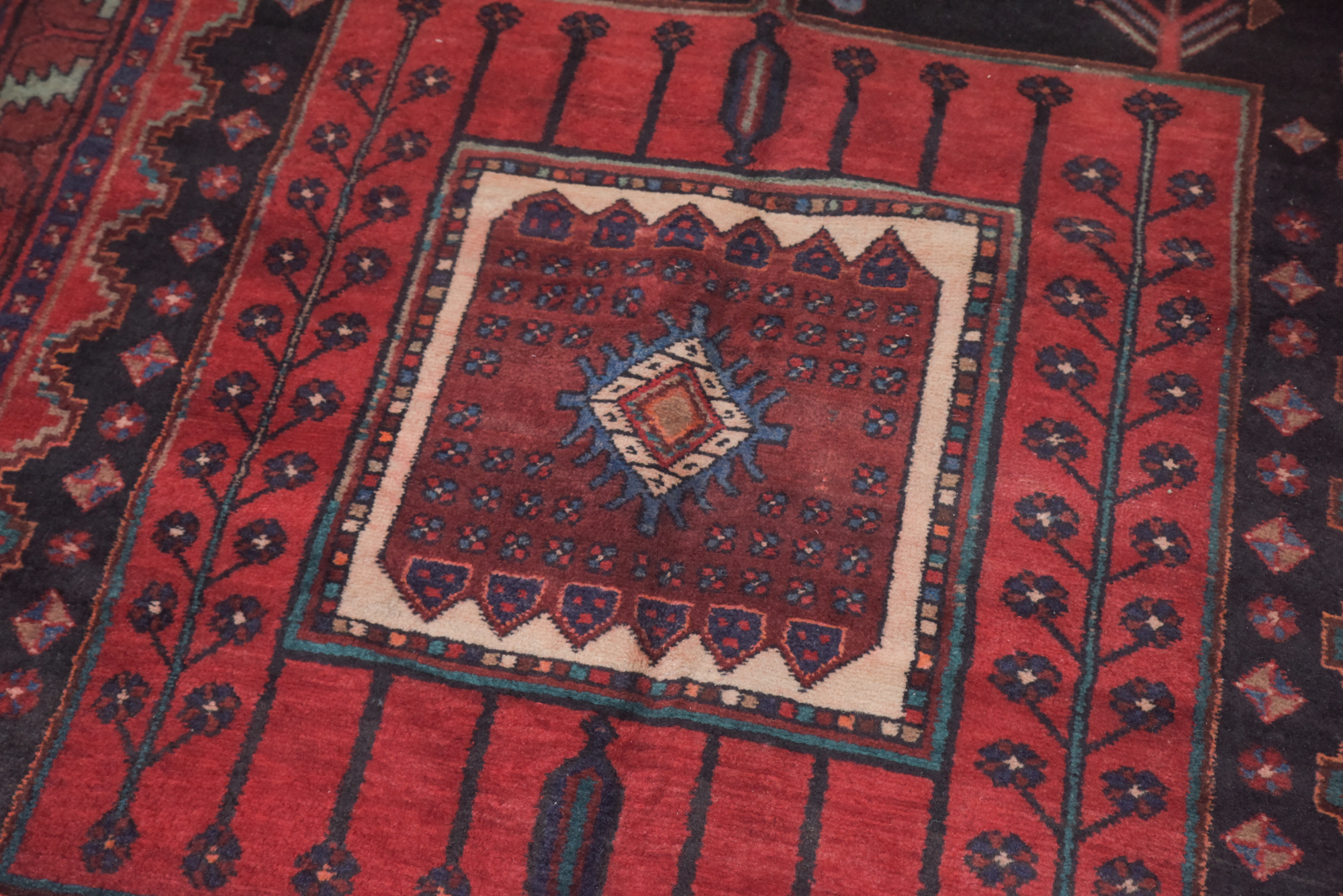 Hand-Knotted Persian Hamadan Wool Long Rug