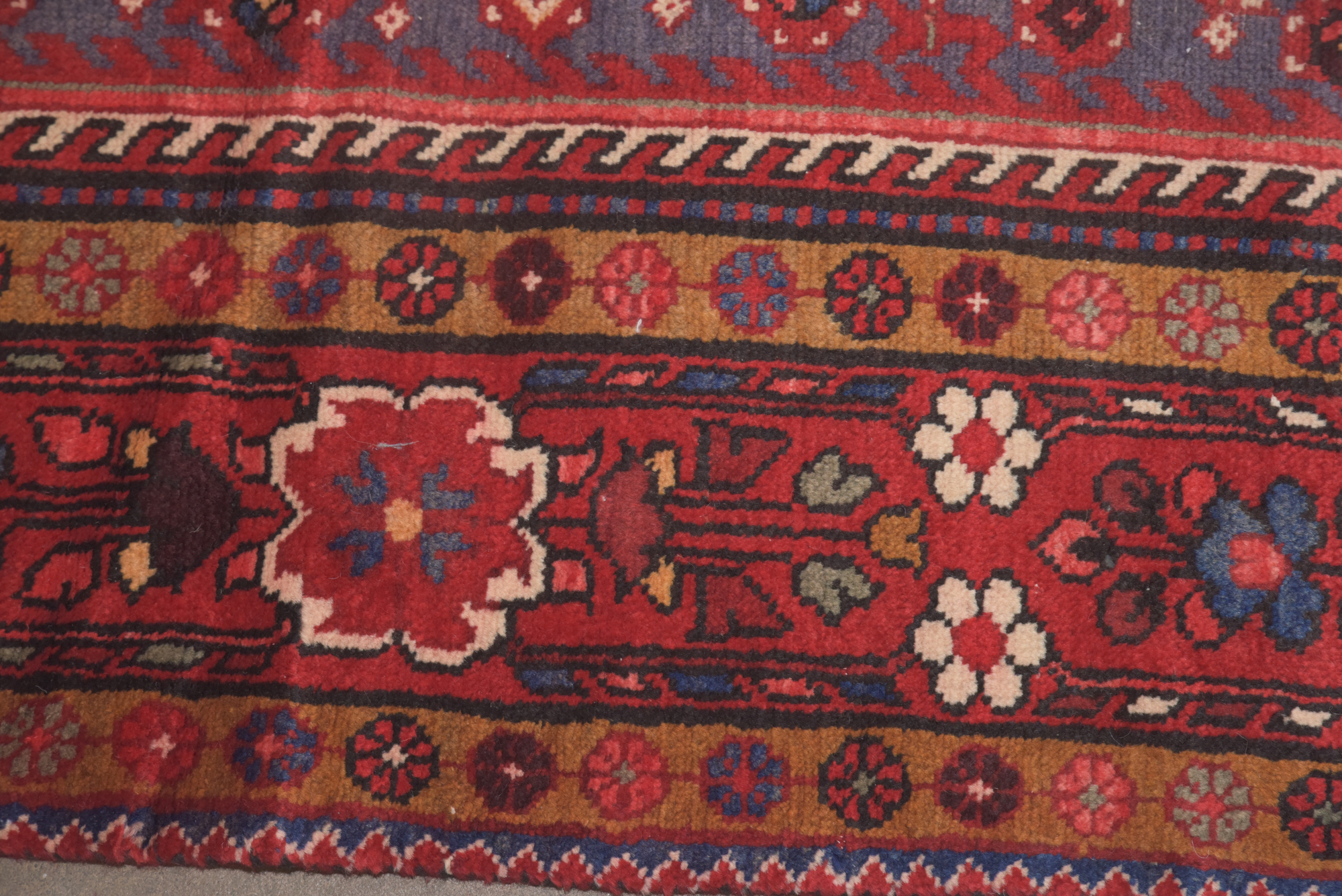 Hand-Knotted Persian Hamadan Wool Area Rug