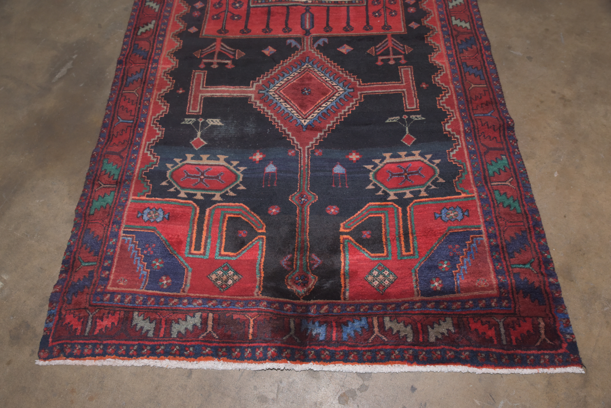 Hand-Knotted Persian Hamadan Wool Long Rug