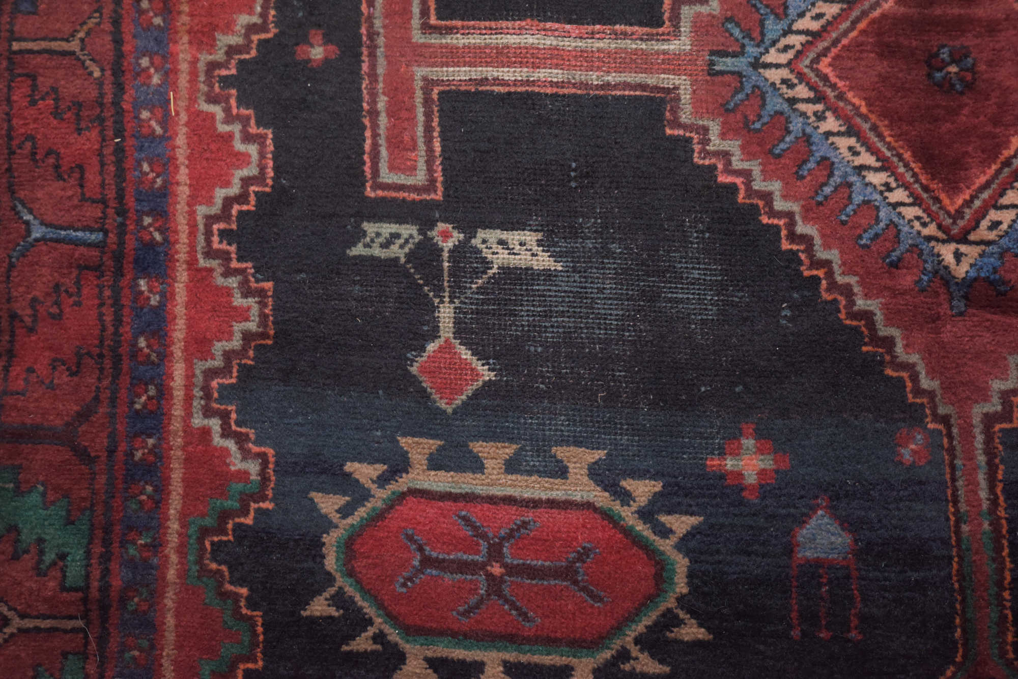 Hand-Knotted Persian Hamadan Wool Long Rug