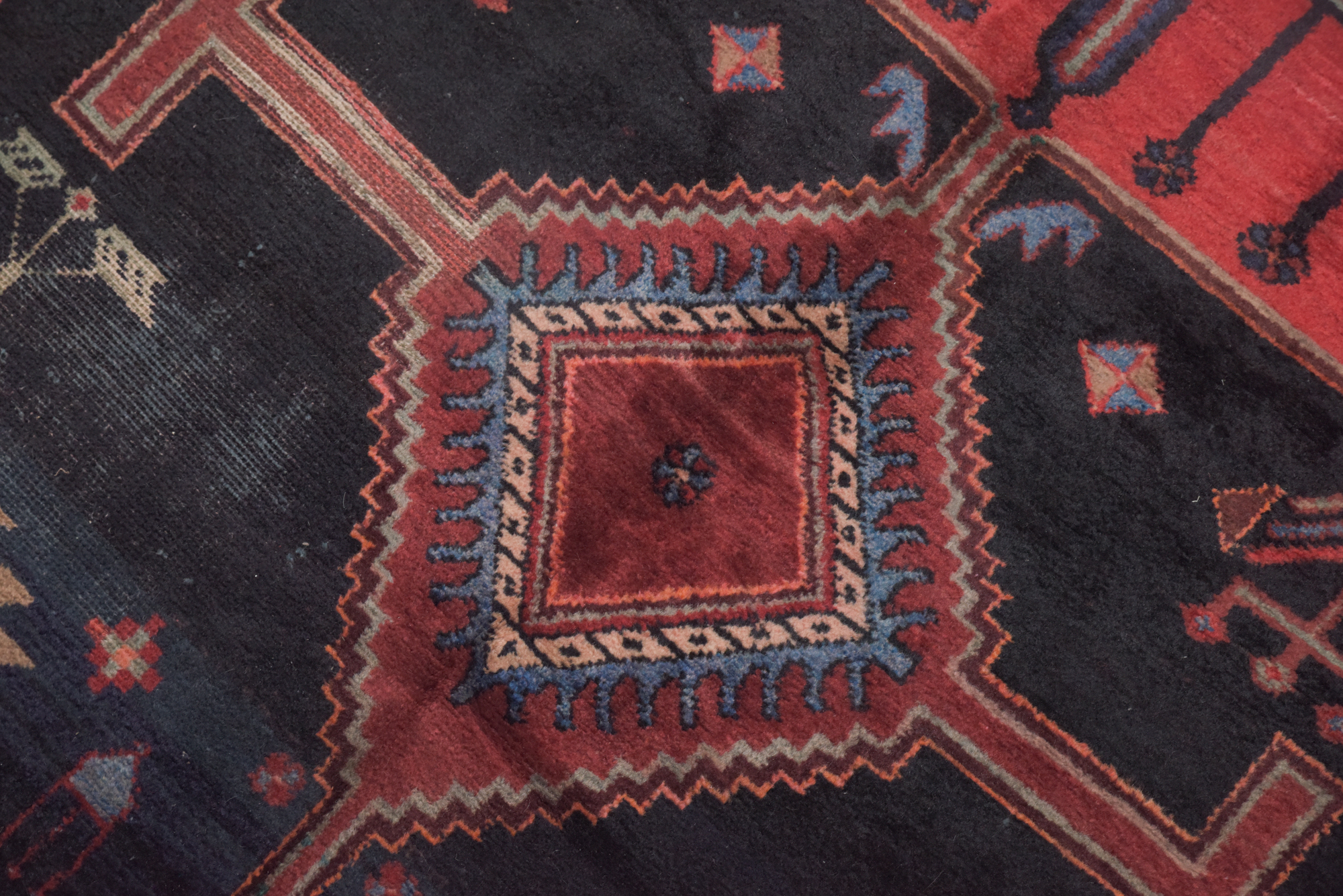 Hand-Knotted Persian Hamadan Wool Long Rug