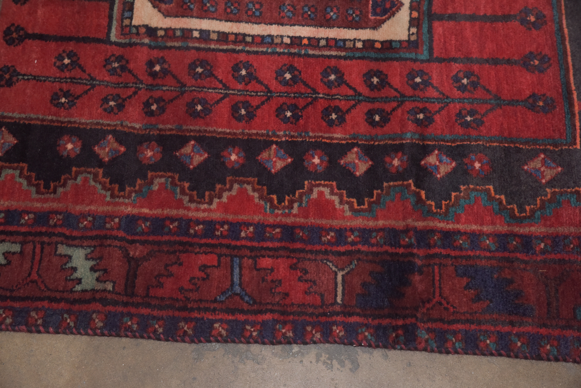 Hand-Knotted Persian Hamadan Wool Long Rug
