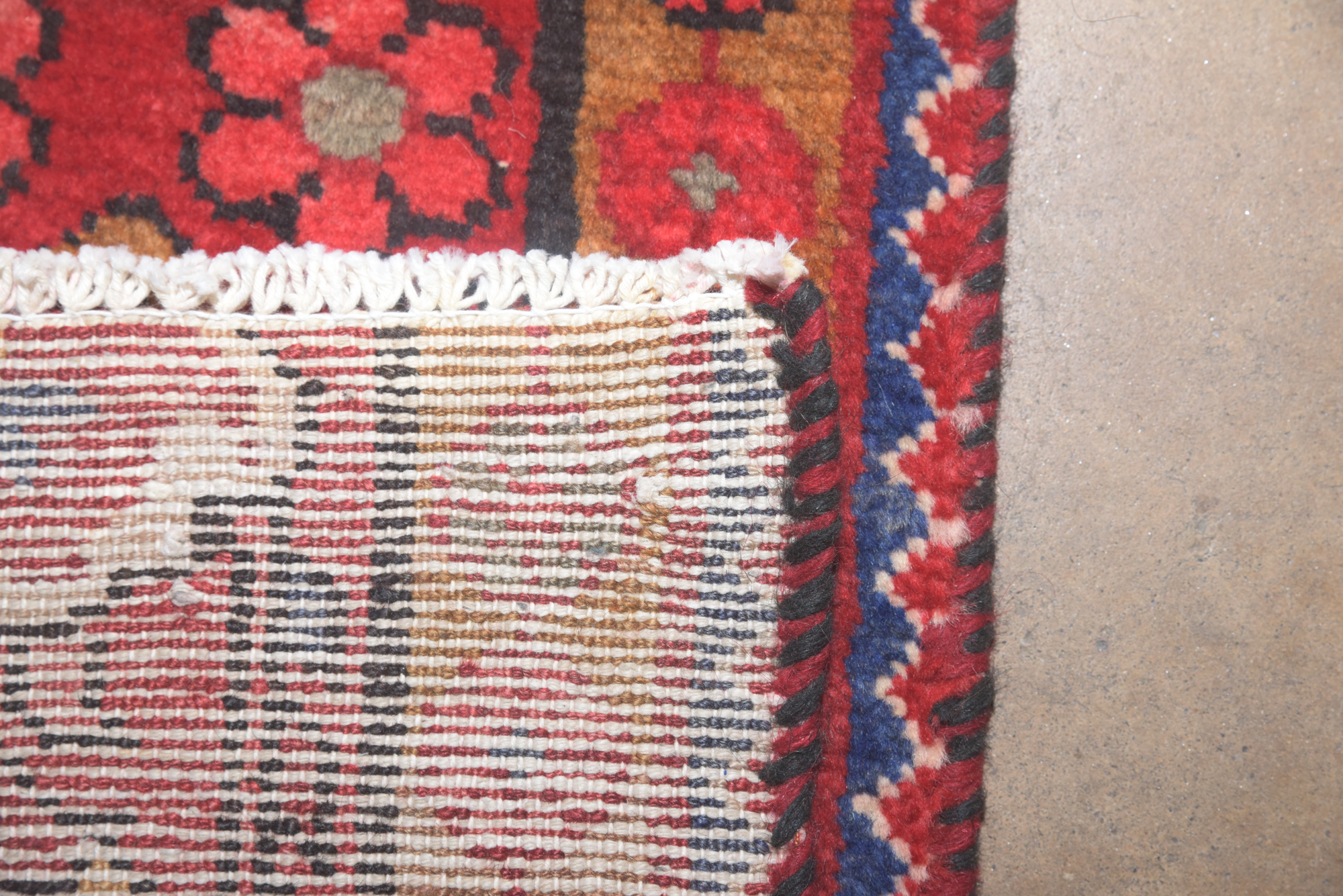 Hand-Knotted Persian Hamadan Wool Area Rug