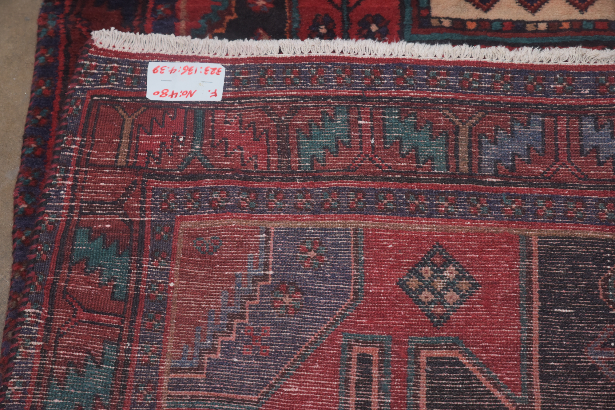 Hand-Knotted Persian Hamadan Wool Long Rug