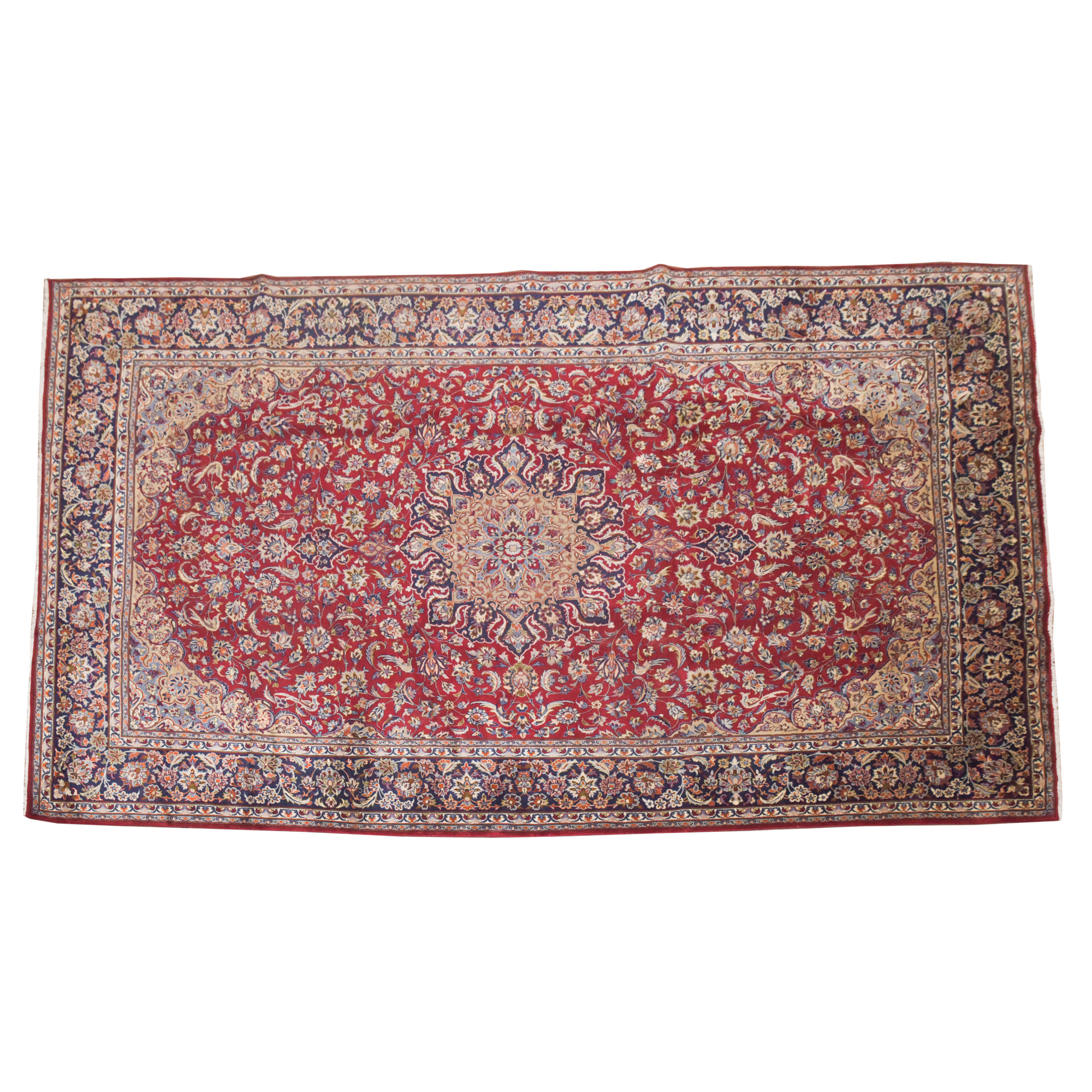 Hand-Knotted Persian Isfahan Wool Room Sized Rug