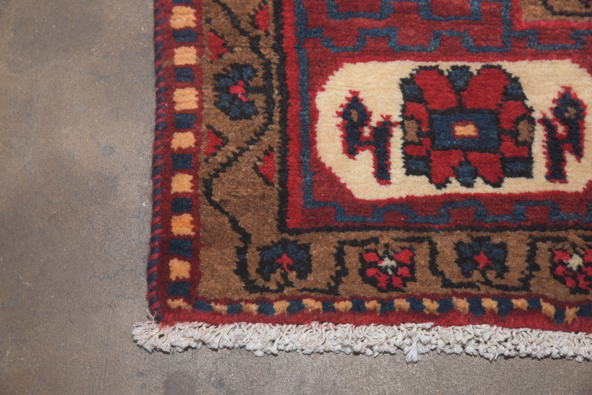 Hand-Knotted Persian Hamadan Pictoral Area Rug