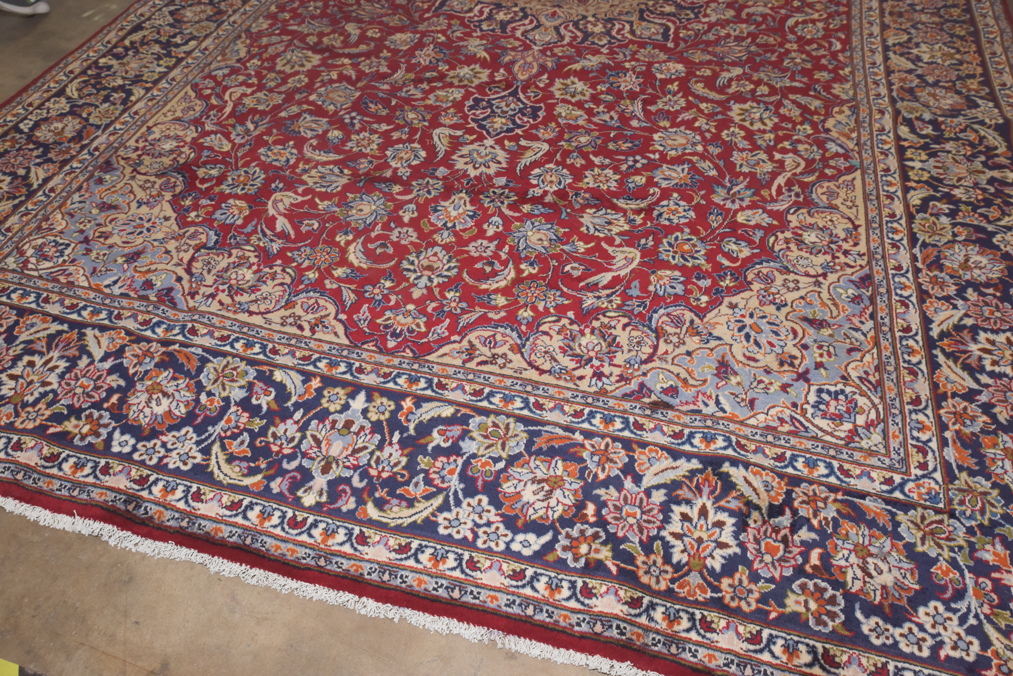 Hand-Knotted Persian Isfahan Wool Room Sized Rug