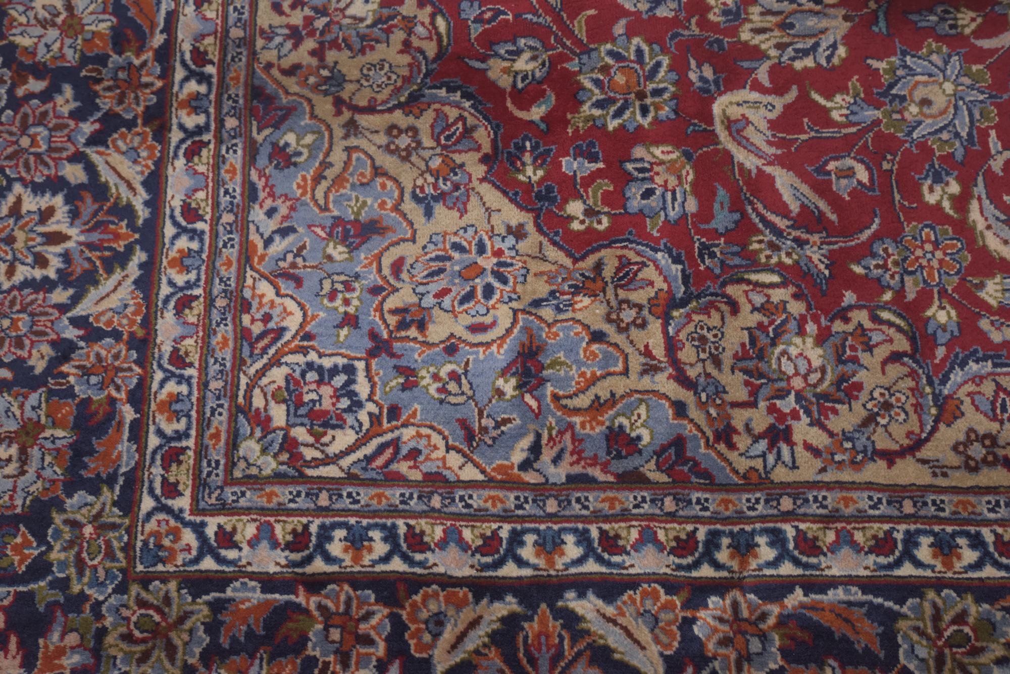 Hand-Knotted Persian Isfahan Wool Room Sized Rug