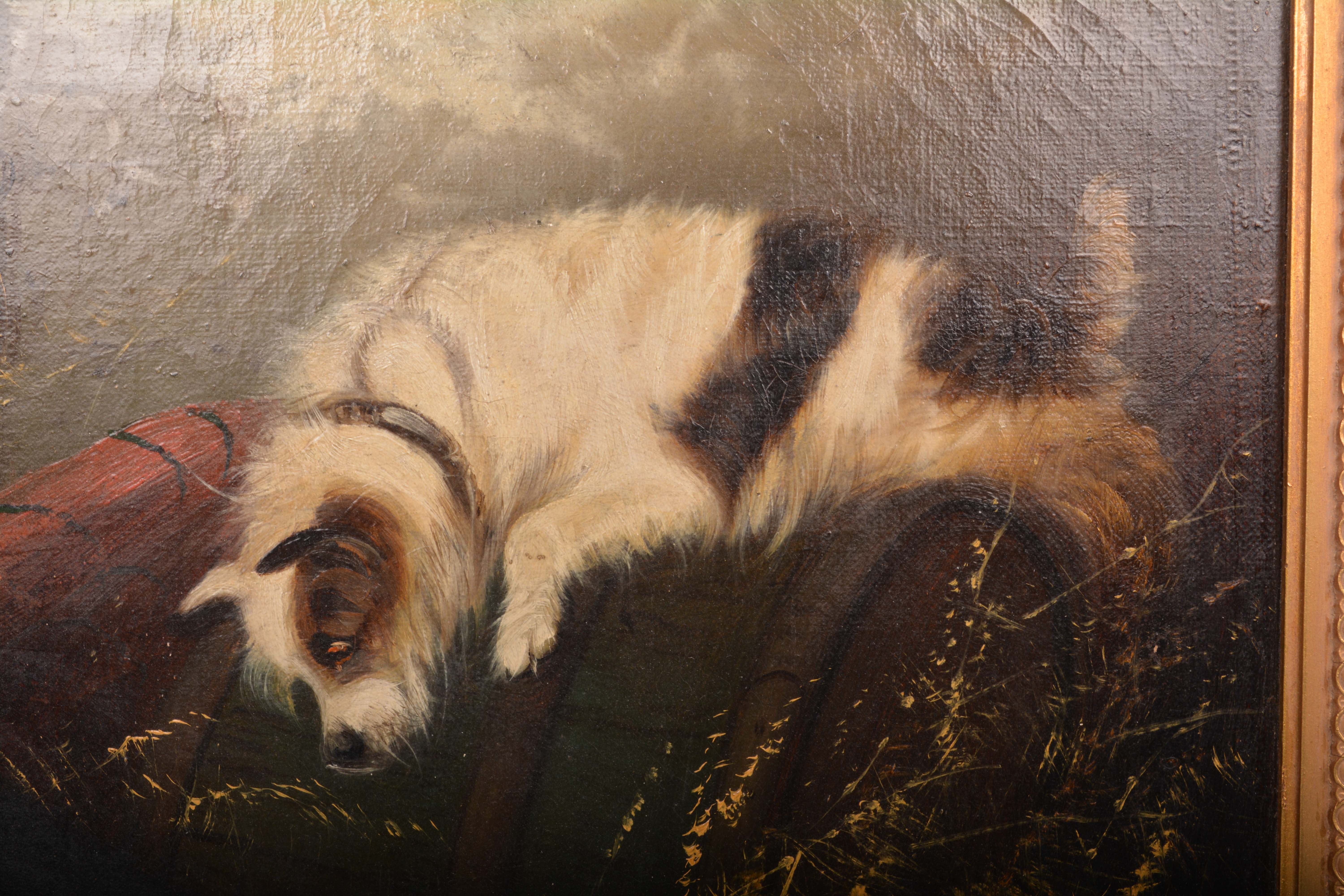 Edward Armfield Oil Painting of Dogs in Landscape