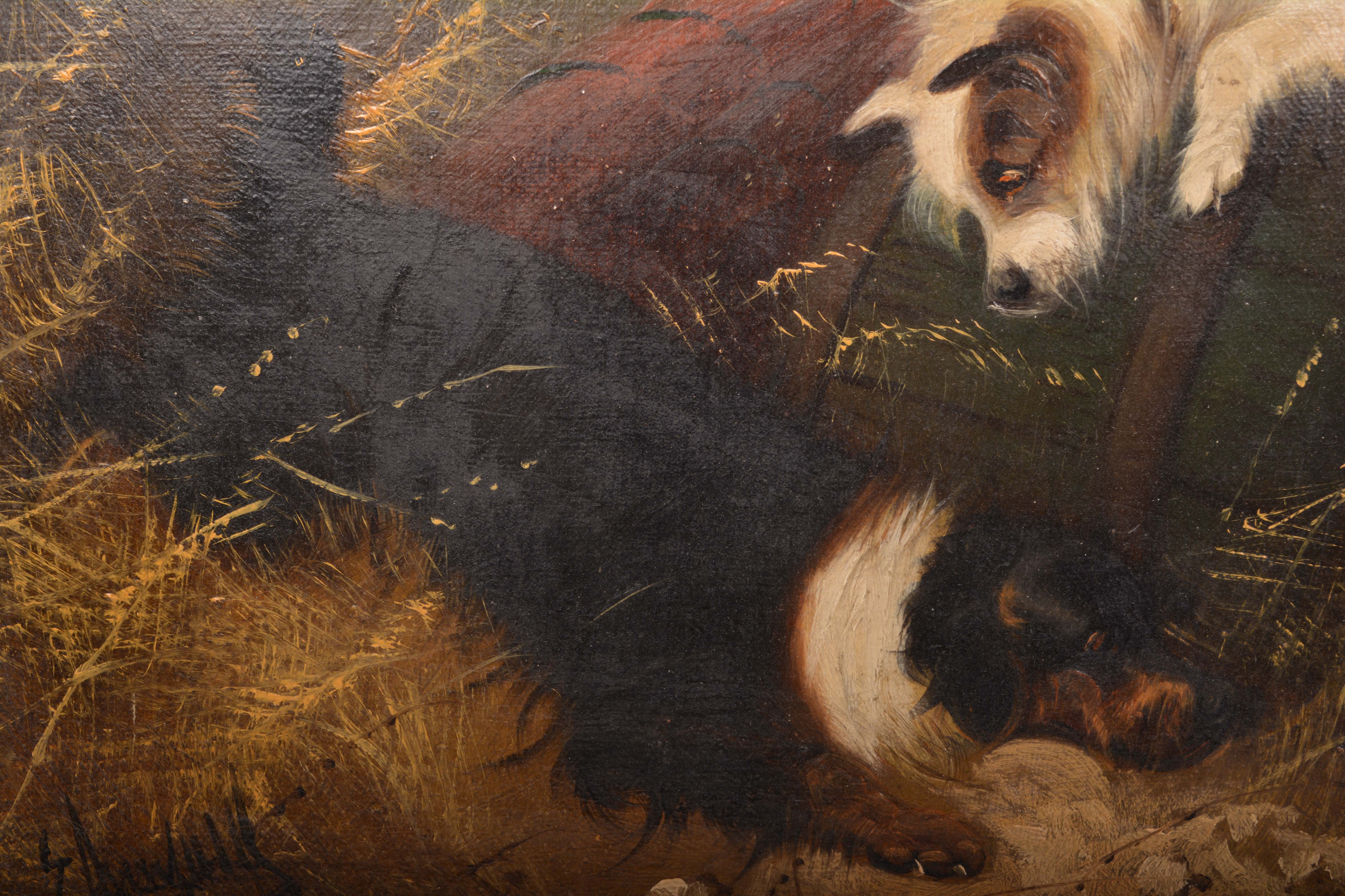 Edward Armfield Oil Painting of Dogs in Landscape