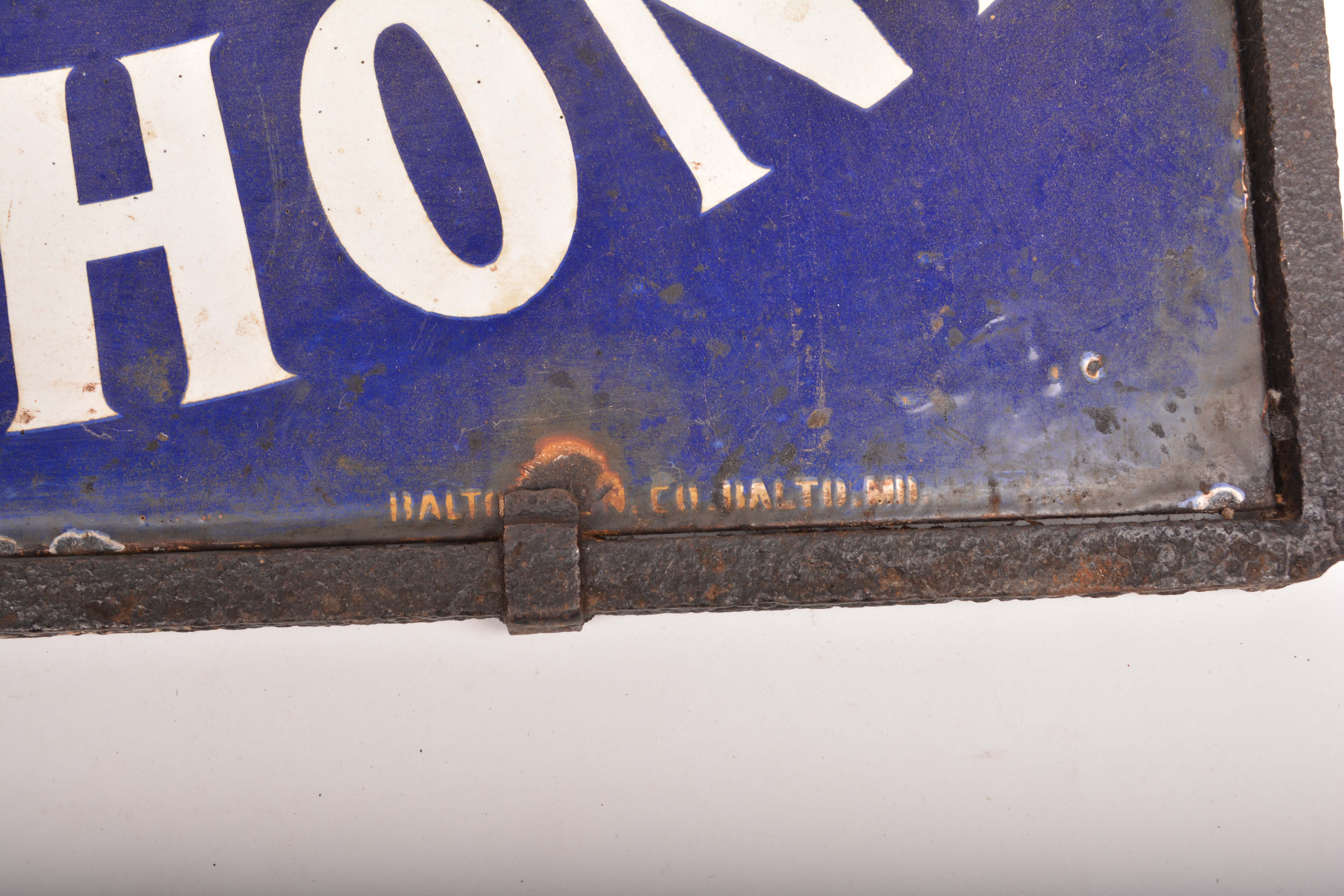 Vintage Maryland Telephone Public Station Double-Sided Metal Sign