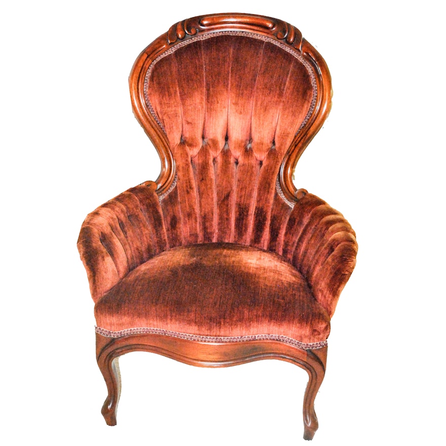Vintage Victorian Style Upholstered Armchair by Carlton McLendon Furniture