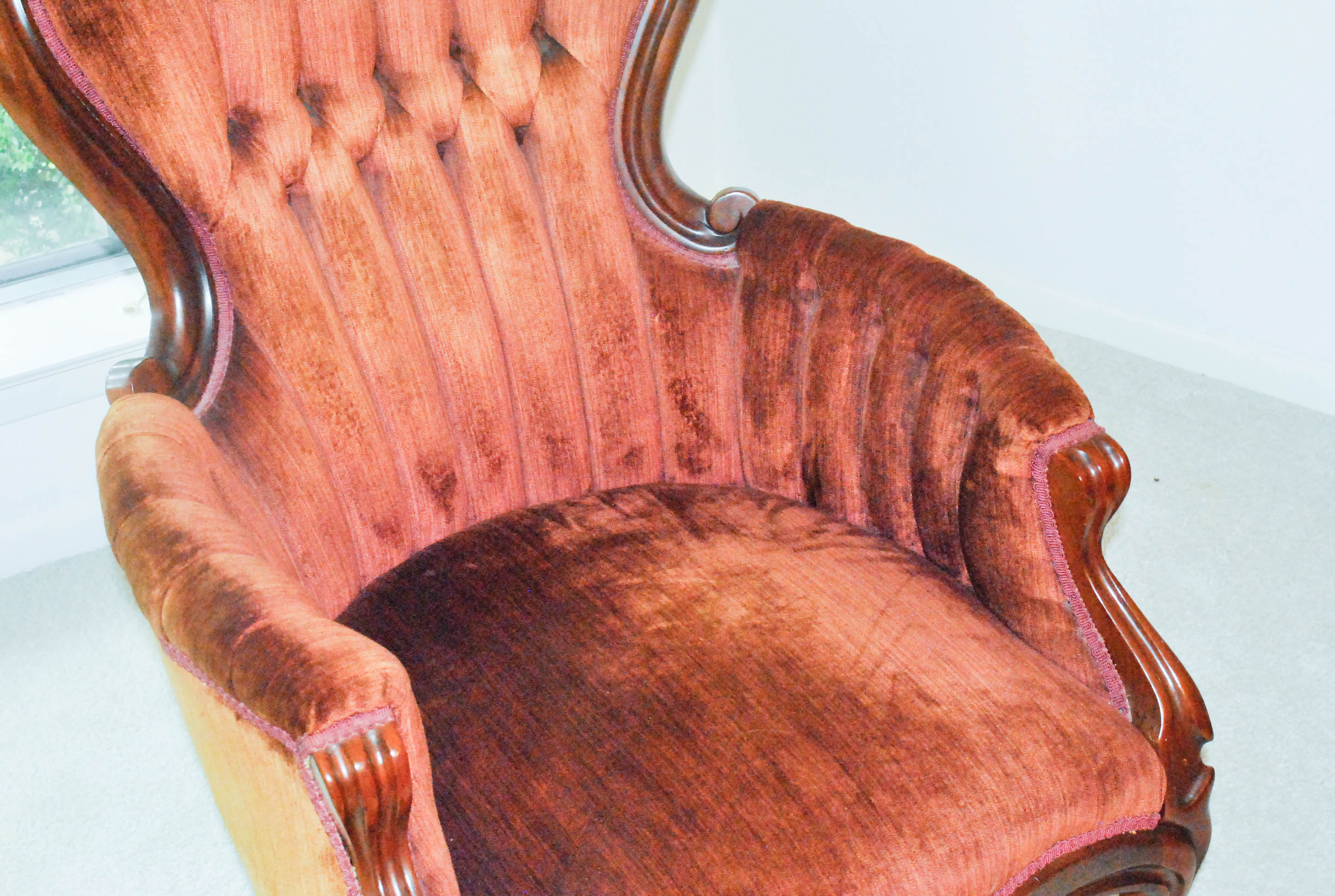 Vintage Victorian Style Upholstered Armchair by Carlton McLendon Furniture