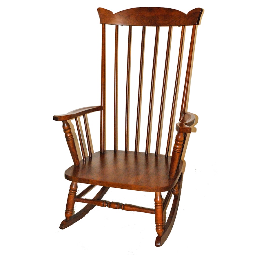Spindle Back Wooden Rocking Chair