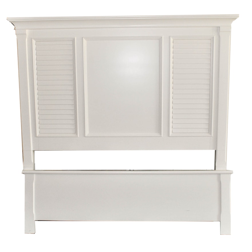 White Cape Cod Style Full Size Headboard and Footboard