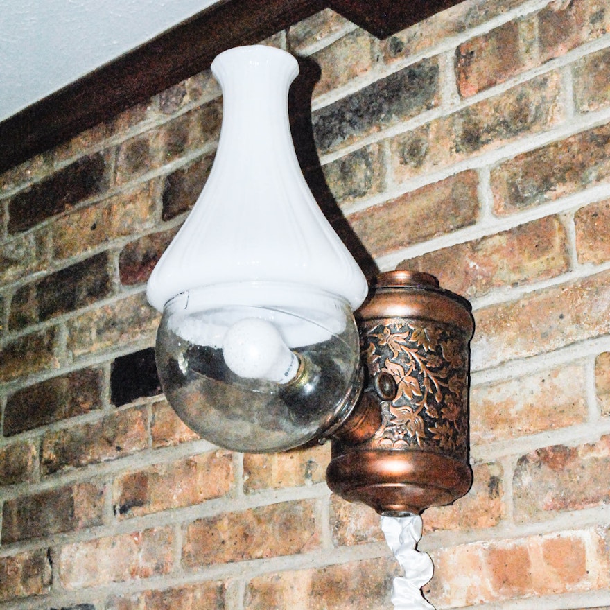 Replica Converted Oil Lamp Wall Sconce