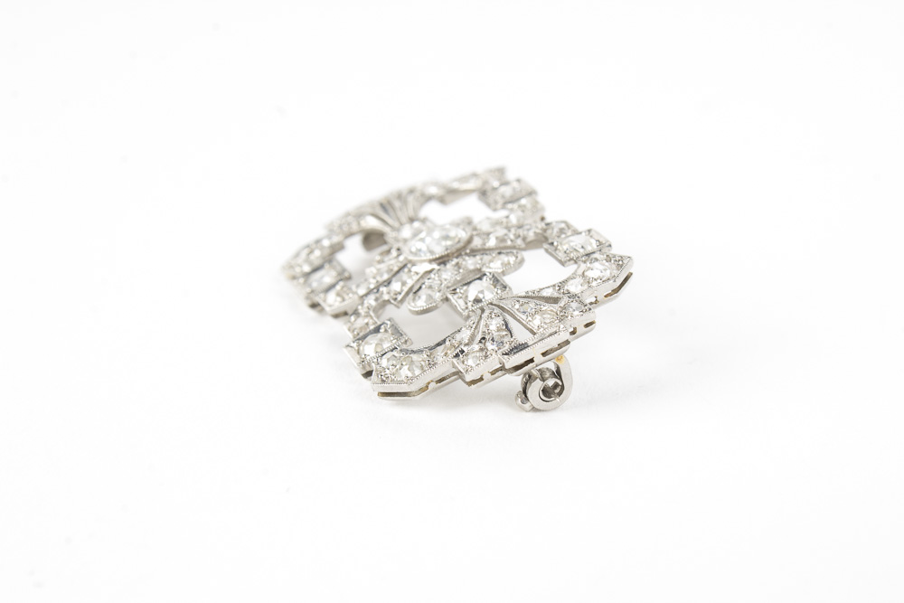 Platinum and 1.70 CTW Diamond Brooch