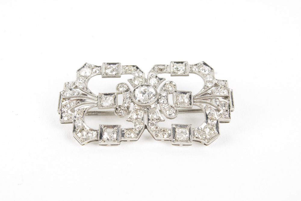 Platinum and 1.70 CTW Diamond Brooch