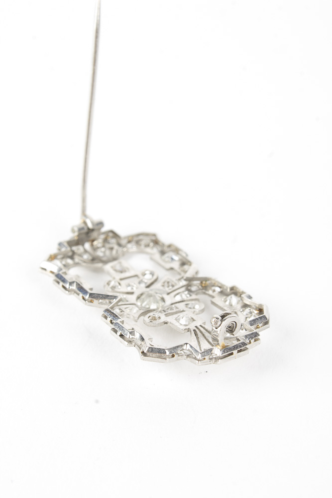 Platinum and 1.70 CTW Diamond Brooch