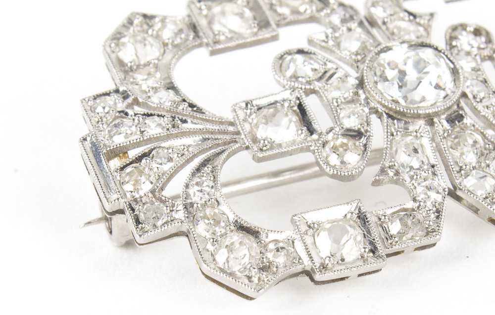 Platinum and 1.70 CTW Diamond Brooch