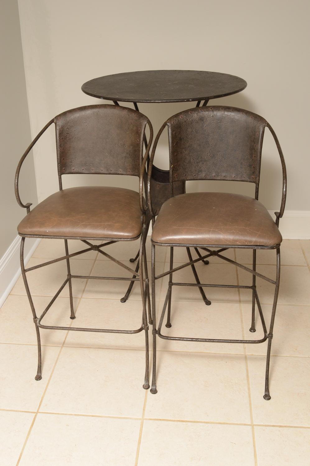 Contemporary Metal Pub Table and Chairs by Pier 1