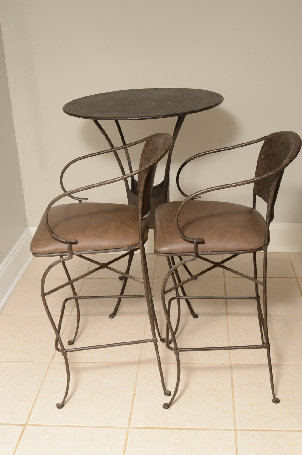 Contemporary Metal Pub Table and Chairs by Pier 1