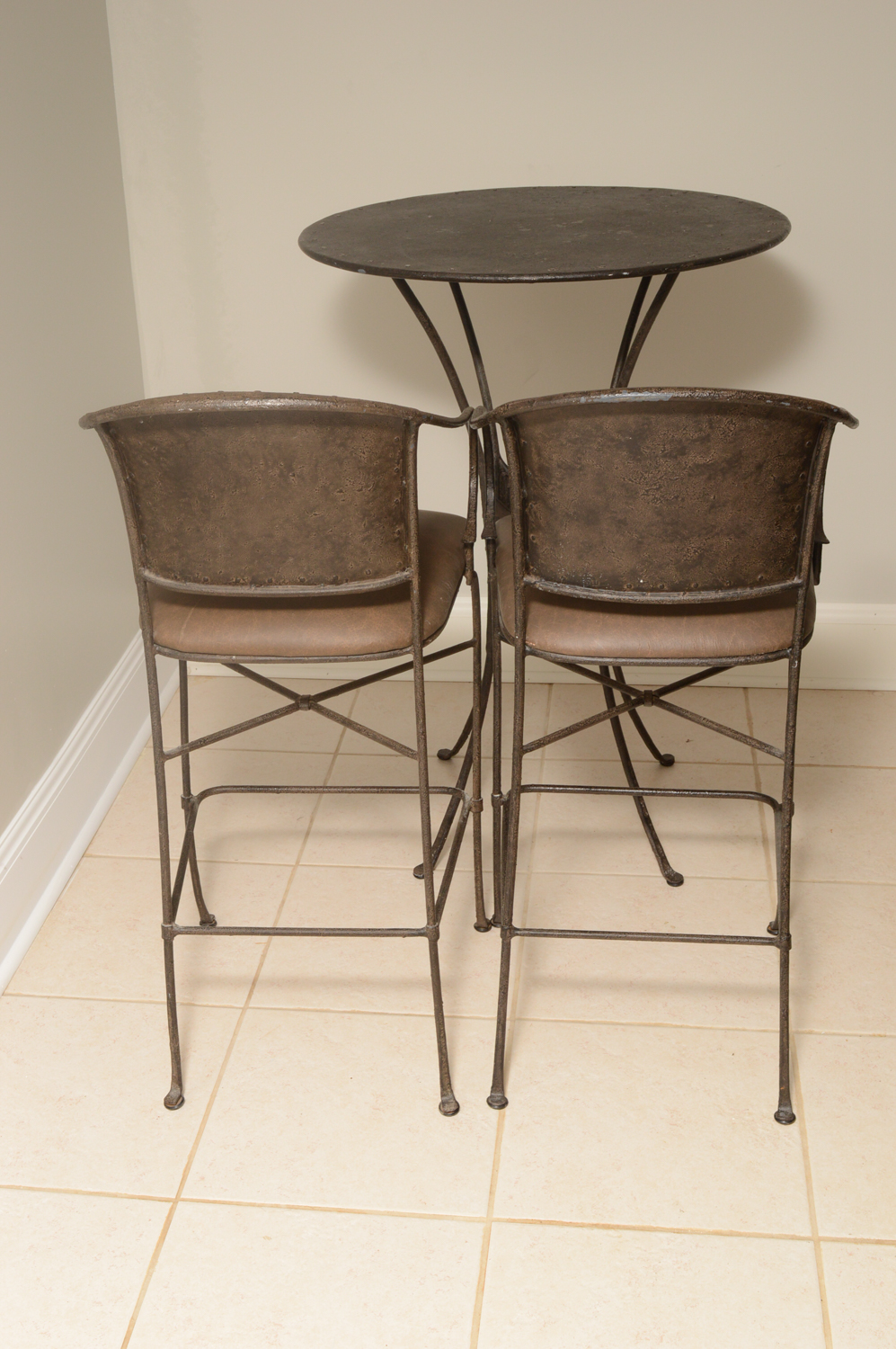 Contemporary Metal Pub Table and Chairs by Pier 1