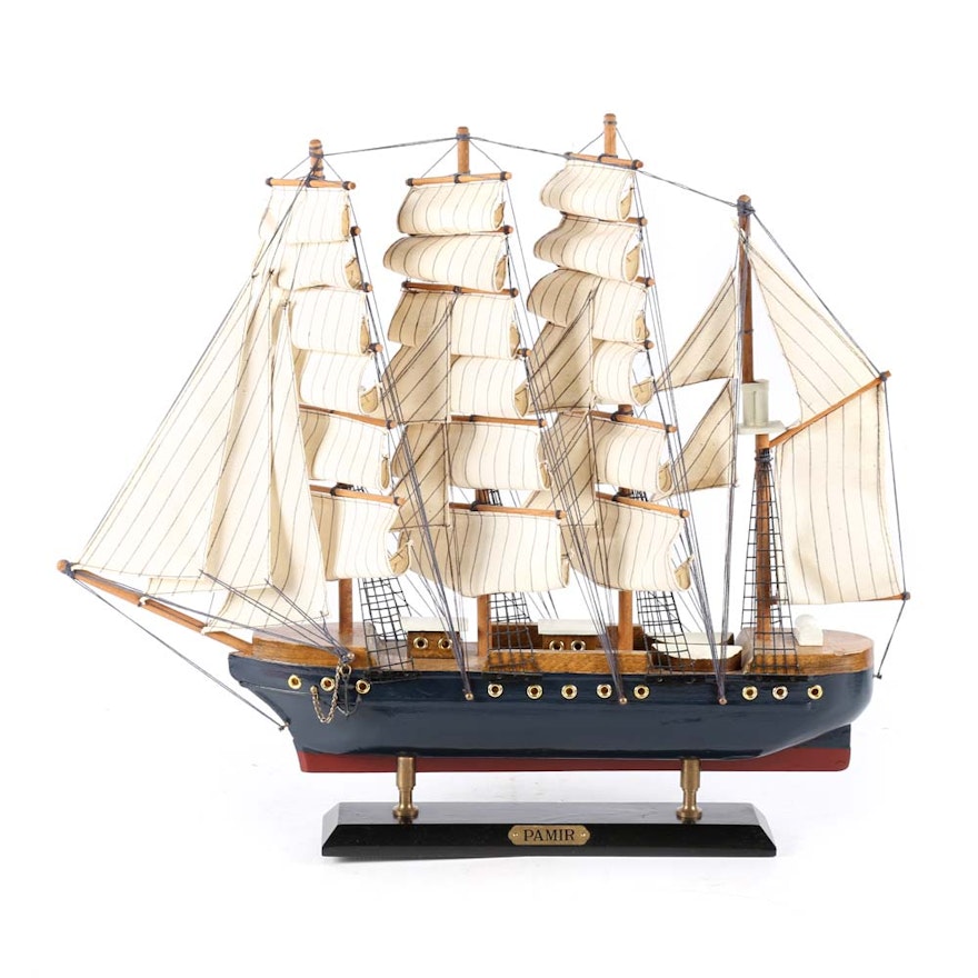 Vintage Pamir Barque Windjammer Model Ship