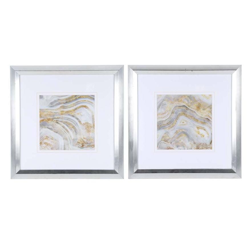 Pair of Agate Offset Lithographs