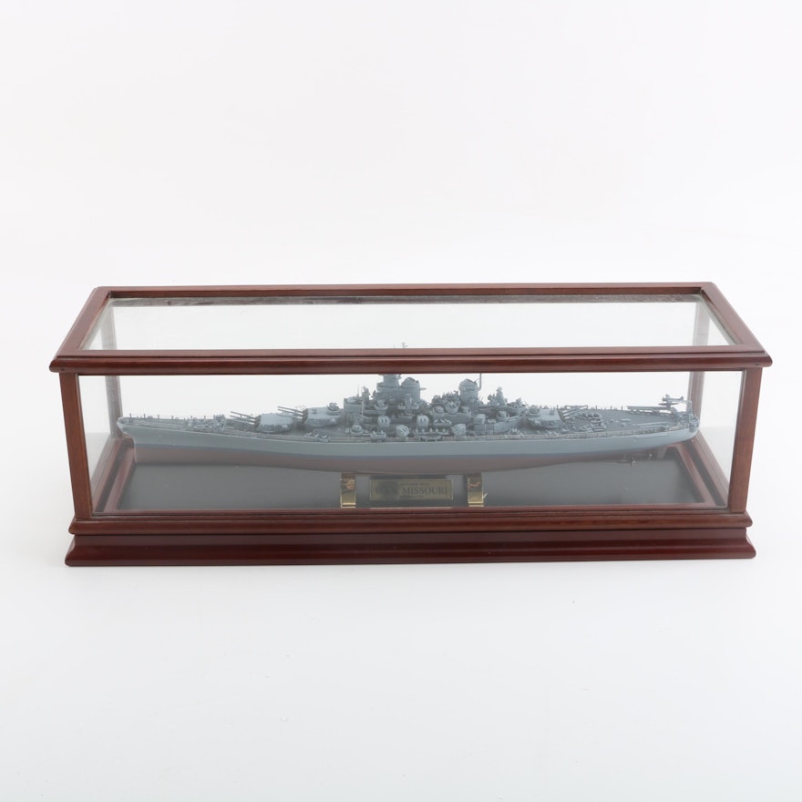 Franklin Mint U.S.S. Missouri Model Battleship with Display Case