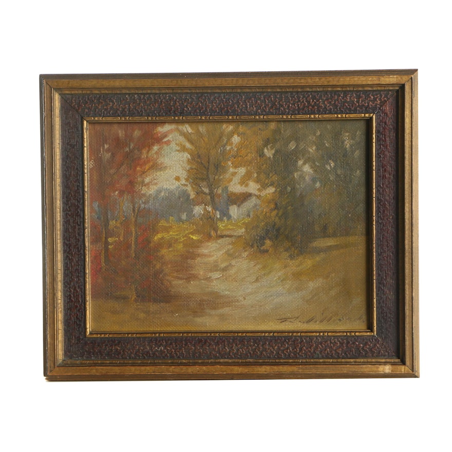 Thomas Willison Oil Painting of an Autumnal Landscape