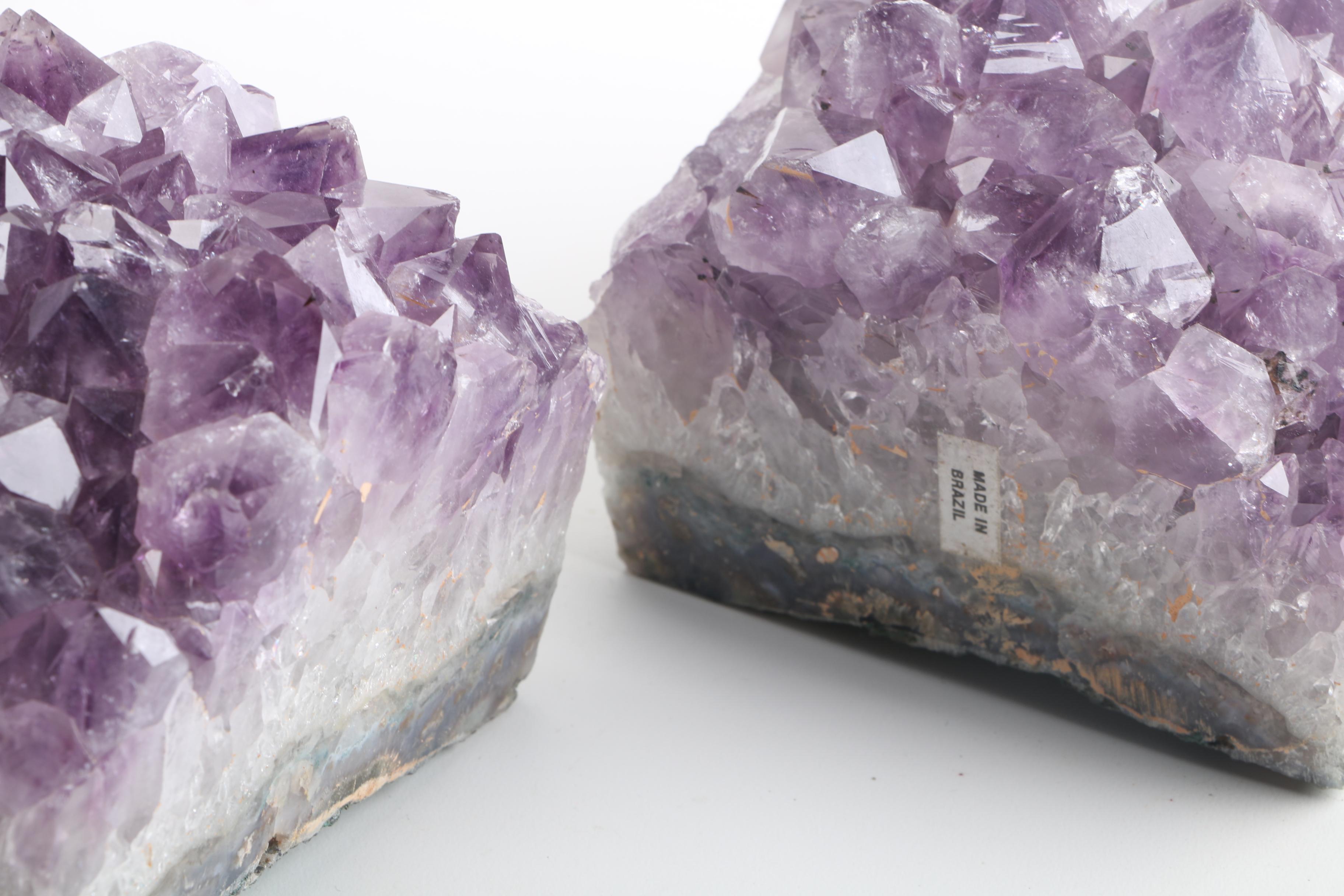 Brazilian Amethyst Specimen Bookends