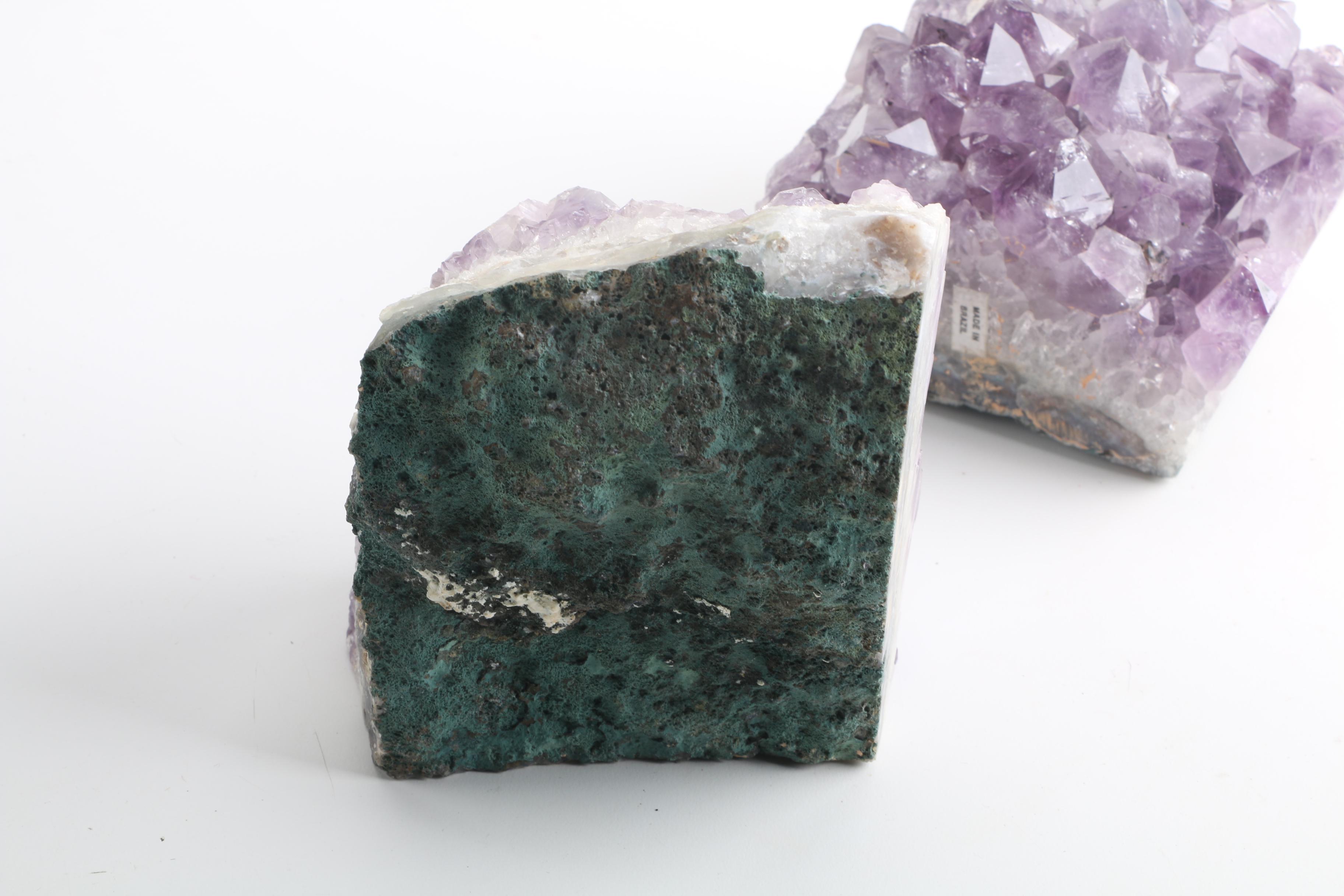 Brazilian Amethyst Specimen Bookends
