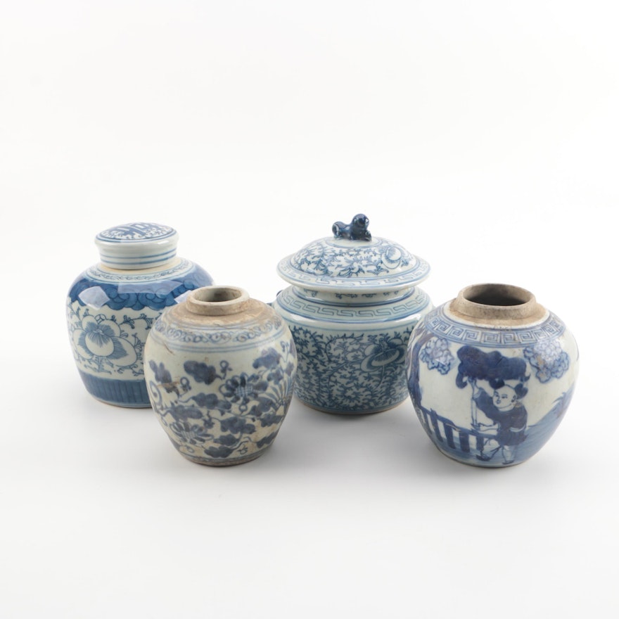 Chinese Blue and White Ceramic Jars