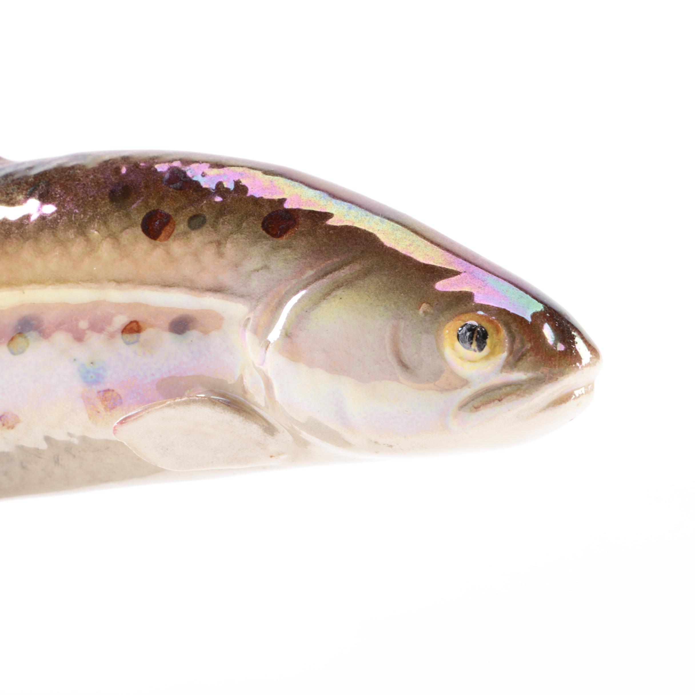 1950s Jema of Holland "Leaping Salmon" Lustre Ware Figurine