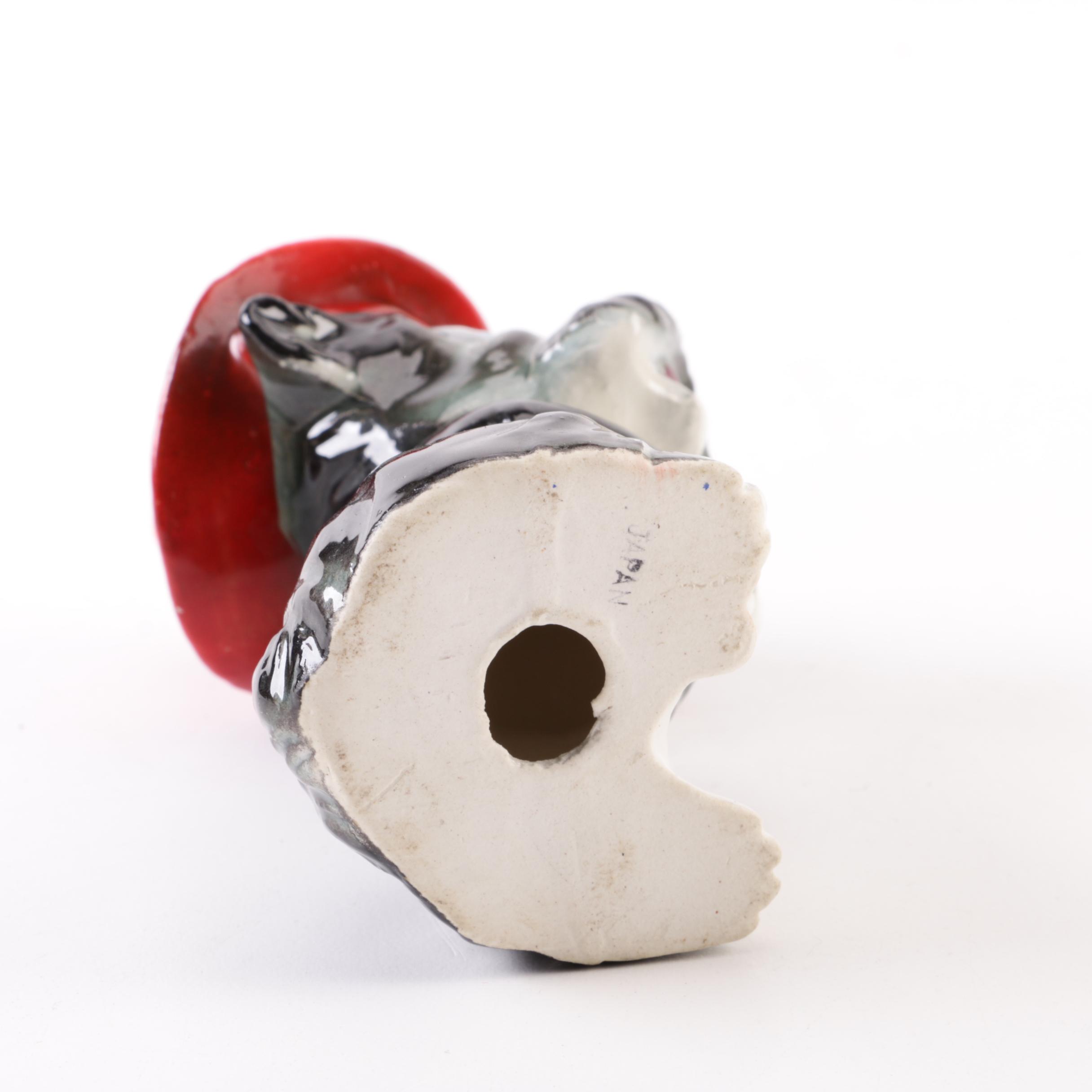 Vintage Firefighter Schnauzer Ceramic Figurine