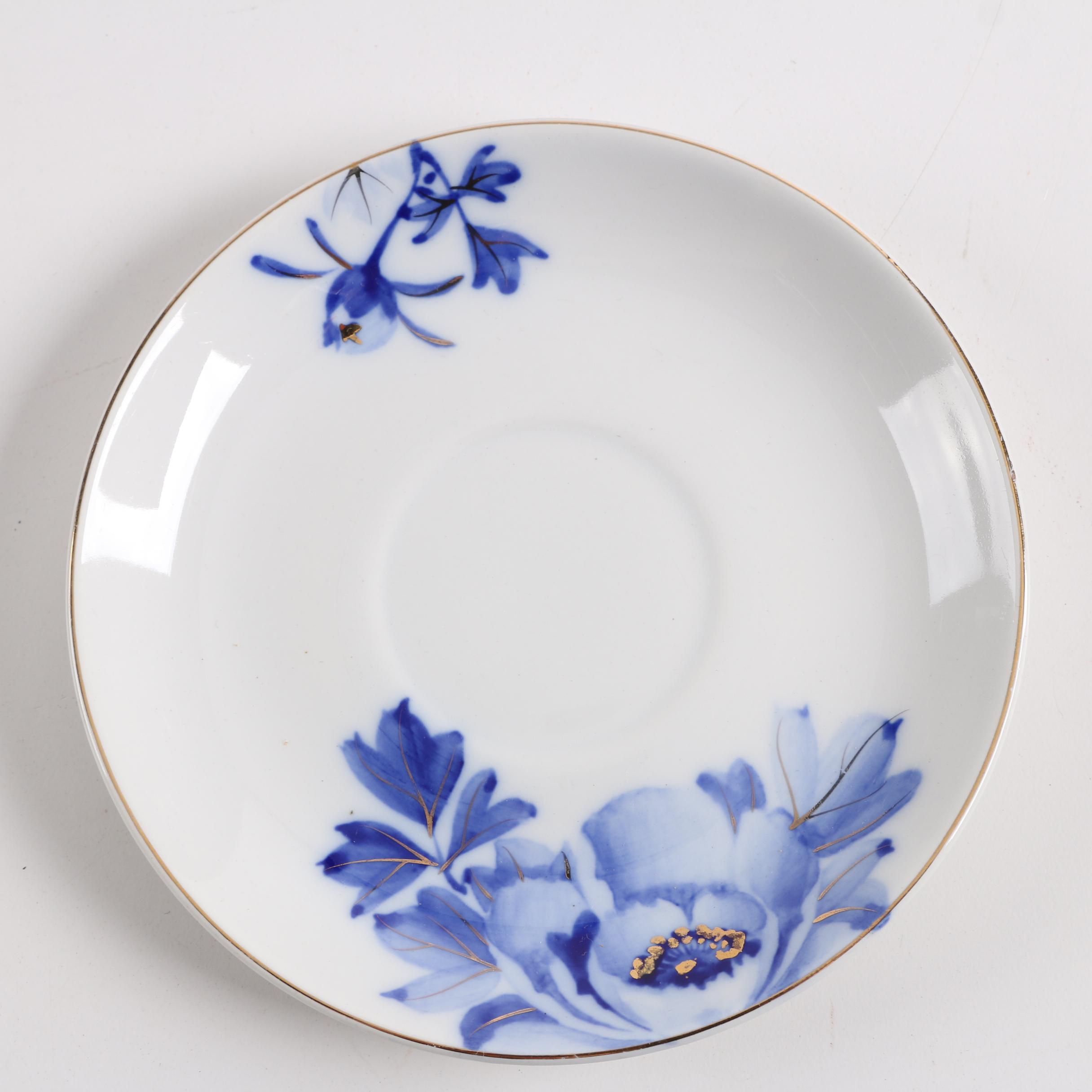 Vintage Japanese N.K. Porcelain Co. Ironstone Teacups and Saucers