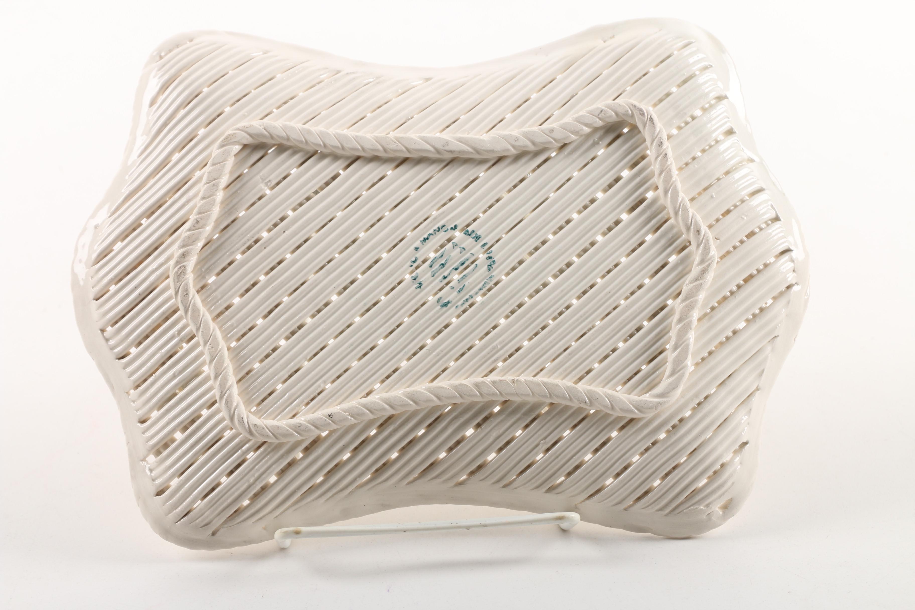 Vintage Dresden Lace Figurine, Porcelain Trays, and Lidded Trinket Box